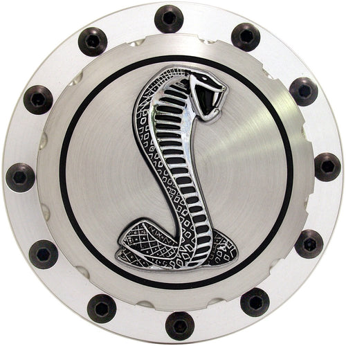 B-9030-COBRA Scott Drake 1965-1973 Billet Fuel Cap Cobra Emblem