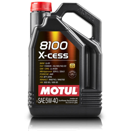 Motul 007250 MTL102870 8100 X-cess 5W-40 Synthetic Gasoline and Diesel Engine Oil - 5 Liter Jug