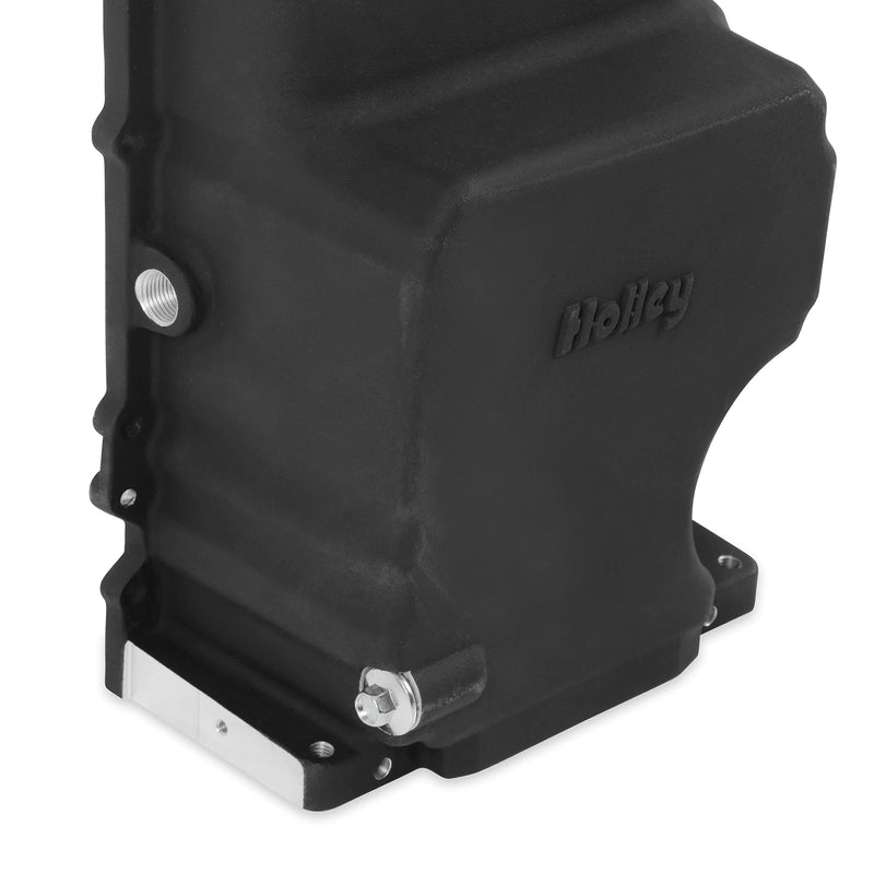 Holley Gen V LT Swap Oil Pan 302-20BK with Turbo Return - Black