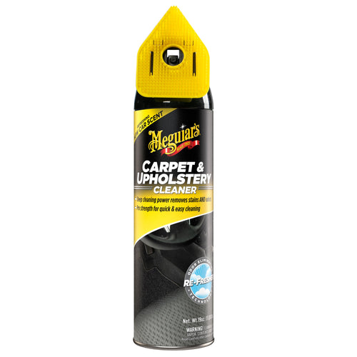 Meguiar's Pro-Strength Carpet & Upholstery Cleaner - Spray, Spot Cleaner for Carpet & Upholstery, Fights Odors, New Car Scent, 19 Oz Aerosol