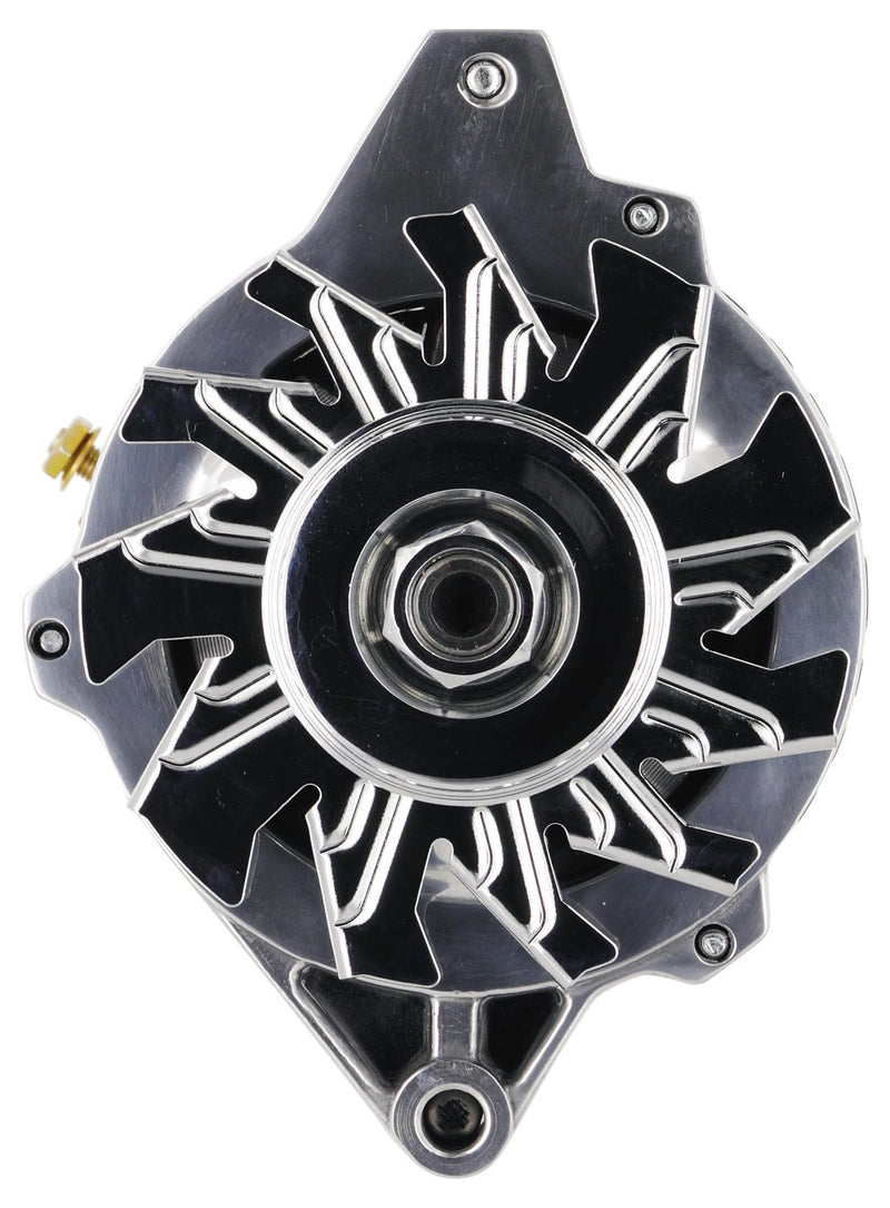 Alt GM CS130 Powermaster Polish 140A 1V Pulley Str MTG 6.61" Side BAT Post 1-Wire or OE Hookup