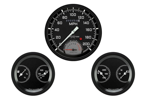 Auto Cross Grey 5" Speedtach, Classic Instruments 2-3" Dua (AX61GBLF)