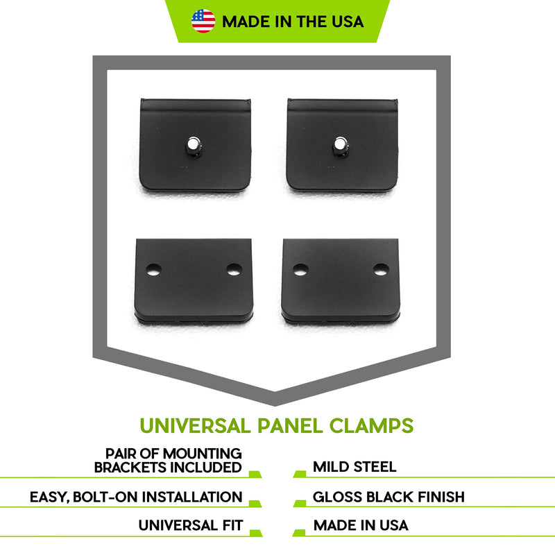 ZROADZ LED Bracket Universal Panel Clamp, Black, Mild Steel, Bolt-on, no drilling required, to mount (2) 3 Inch ZROADZ or similar style Pod Lights (Z390002)