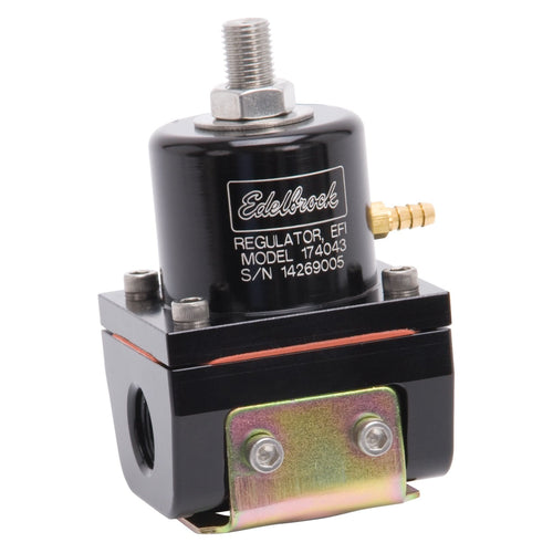 Edelbrock EFI Fuel Pressure Regulator 174043 180 GPH 35-90 PSI. 6AN Inlet/Outlet Black/Clear 6AN Return Line