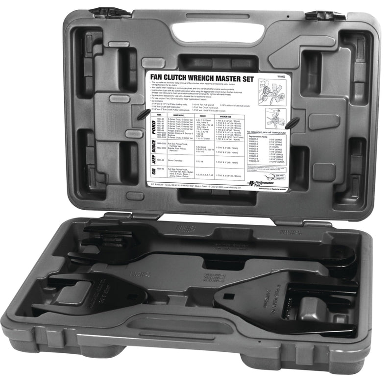 10-Piece Performance Tool W89400 Fan Clutch Wrench Set