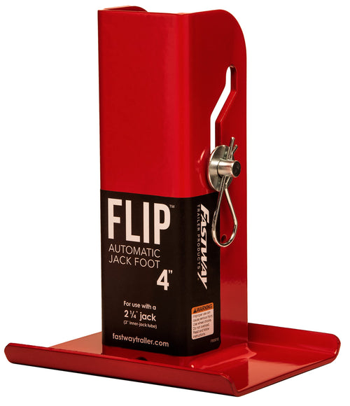 Fastway FLIP Trailer Tongue 88-00-4500 Automatic Fold-Up Jack Foot Plate for 2 1/4" Jacks--4" extension (2-Inch inner Jack Tube)