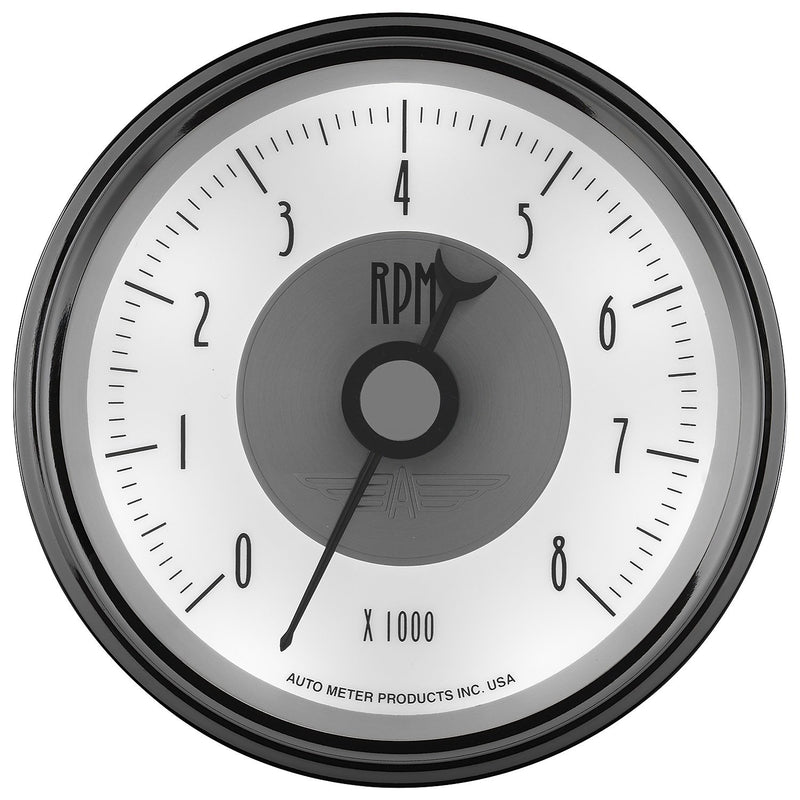 Auto Meter Prestige Pearl 3-3/8" Electric in-Dash Tachometer (0-8,000 RPM, 85.7mm)