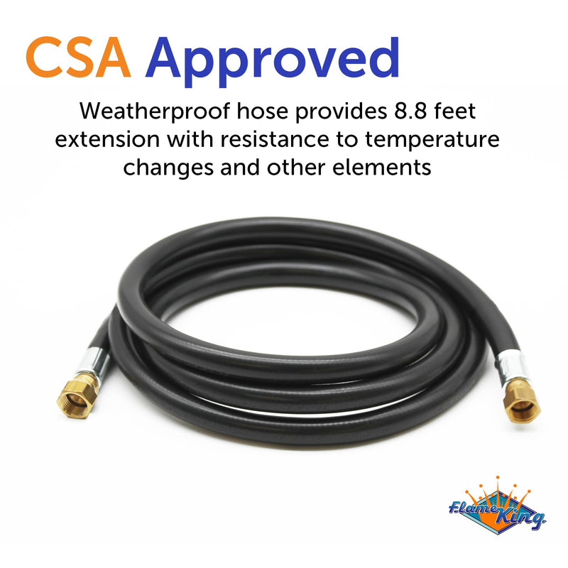 Flame King RV Slide Out Thermo Rubber Hose Assembly, 106 Inch, 3/8 Inch ID, Female to Female - 100159-106