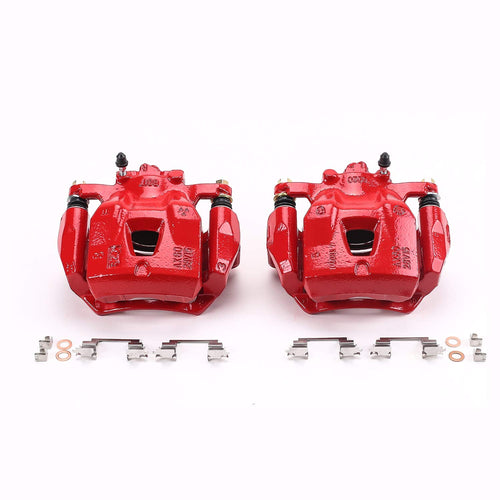 Power Stop S1974 Front Pair of High-Temp Red Powder Coated Calipers