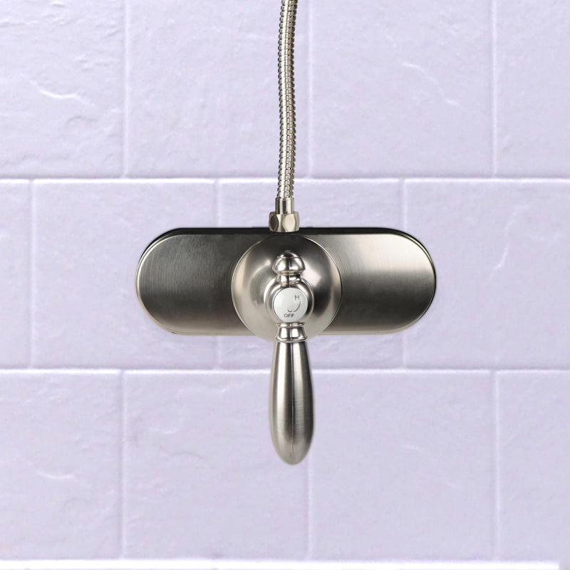 RV Shower Valve Kit Empire Faucets - 4 Inch Shower Diverter Valve and Vacuum Breaker Unit with Lever Handle, Nickel