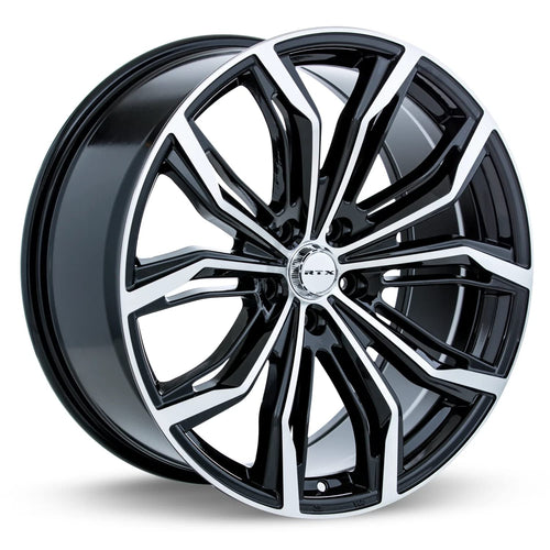 BLACK WIDOW RTX Custom Wheel - 17x7.5, 35 Offset, 5x120.65 Bolt Pattern, 72.6mm Hub - Black with Machined Face Rim
