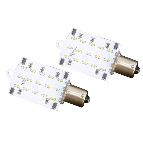 Valterra Diamond Group Products 1141 and 1156 LED Replacement Flat Bulb, Fully Dimmable, 165LUM, 5500K, 0.08A, 15W (2 Pack) - DG72602VP Bright White
