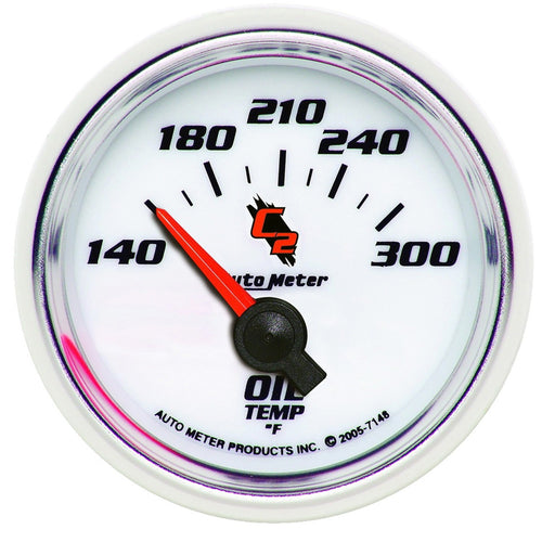 Auto Meter C2 2-1/16" 140-300 F Short Sweep Electric Oil Temperature Gauge 7148