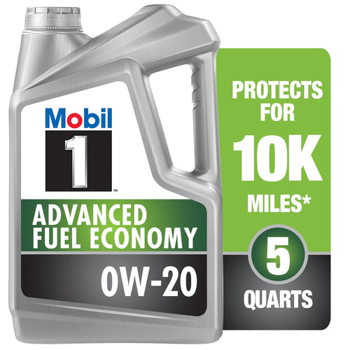 Mobil 1 Full Synthetic Motor Oil Advanced Fuel Economy 0W-20, 5 Quart