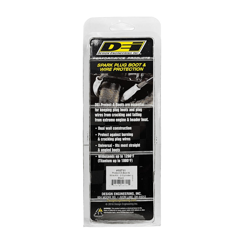 Design Engineering Protect-A-Boot and Wire Black 2-Cylinder Kit for Spark Plug Boot and Wire Protection 010711