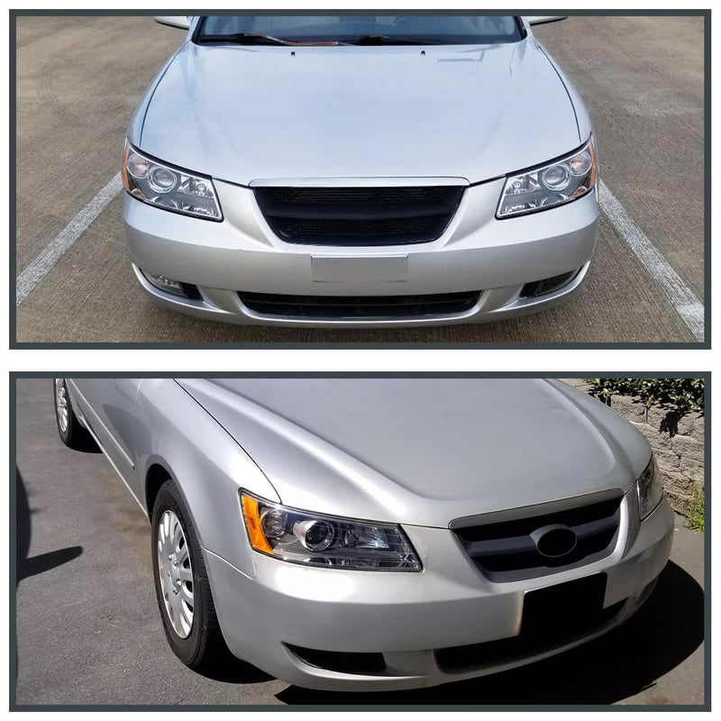 Black Projector Headlights SPEC-D TUNING Compatible with 2006-2008 Hyundai Sonata, Left + Right Pair Headlamp Assembly