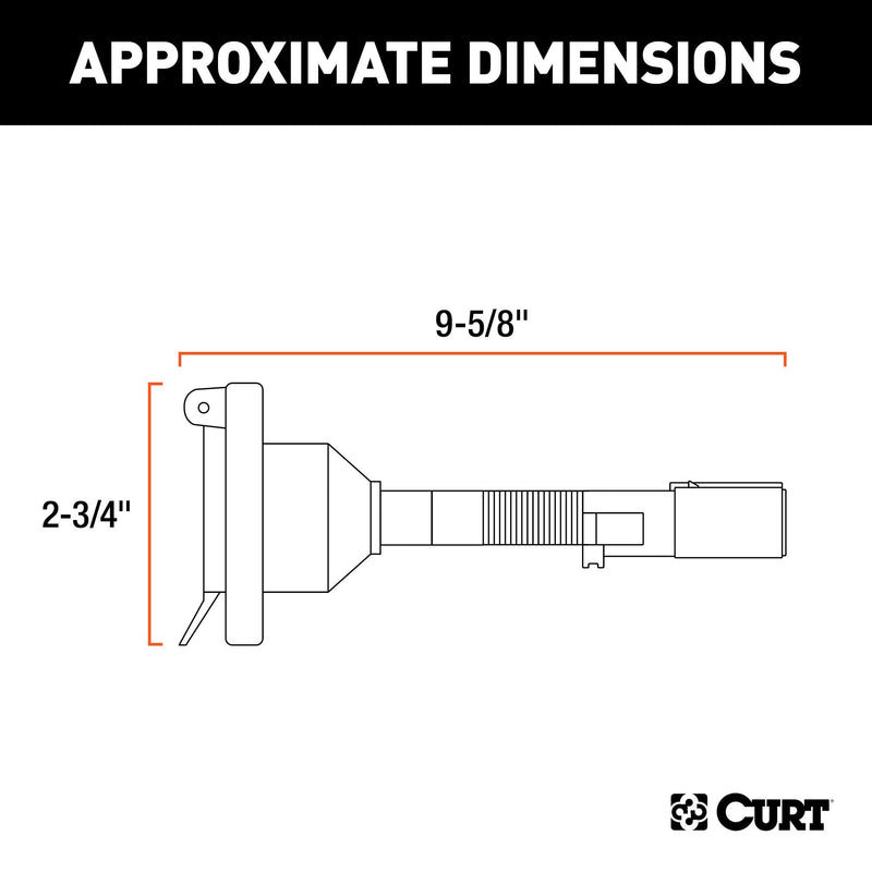 7-Way RV Blade Trailer Wiring Adapter to CURT 57667 6-Way Round Vehicle-Side