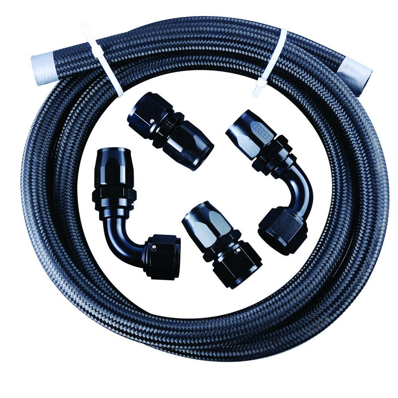 12AN Vacuum Pump Line Kit Fragola 900649-BL Black