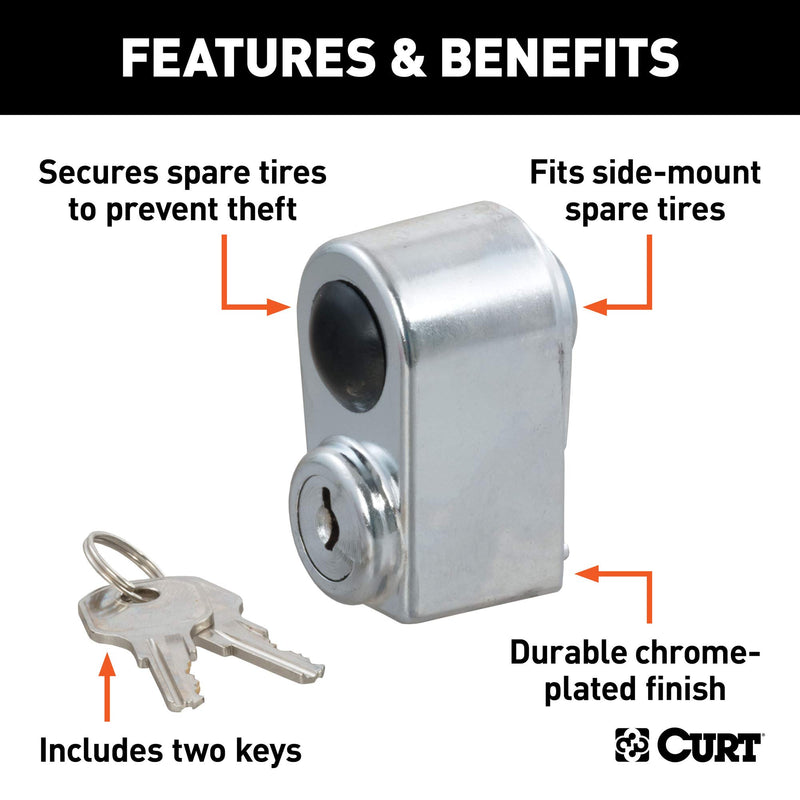 Spare Tire Lock CURT 23562, Chrome