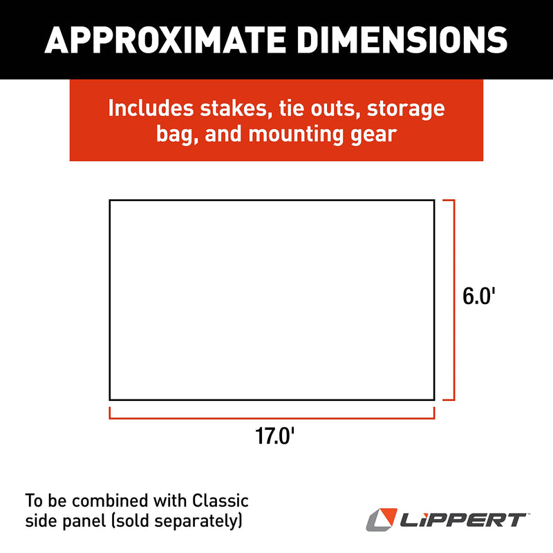 Classic Shade Solera Front Panel for 5th Wheel, Travel Trailer and Motorhome RV Awnings, 6' x 17'