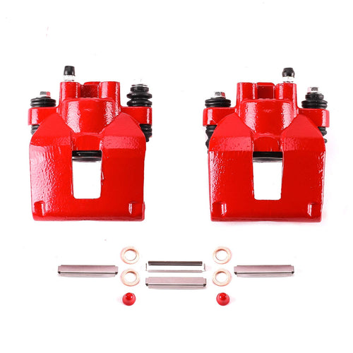 Power Stop S4604 Rear Pair of High-Temp Red Powder Coated Calipers