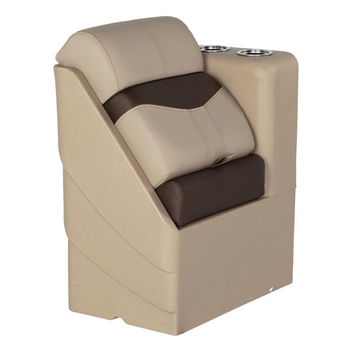Lippert 17" Right Rockport Series Pontoon Chaise, Measures 17" L x 32.5" W x 26" H, Marine-Grade Vinyl, High-Density Foam, Easy Installation, Fits Most Pontoons, Sand – 20221094043