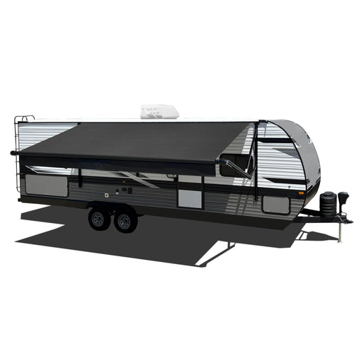 Complete Velarium 168" Slide Topper Awning Roll Tube with Black Canopy and Matching Black Hardware – Easy Install RV Slide Outs – Fits Rooms 157"-163", Heavy-Duty Protection, UV Resistant, Outdoor Use