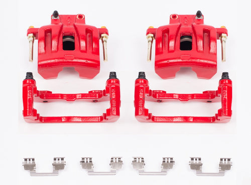 Power Stop S4968 Front Pair of High-Temp Red Powder Coated Calipers