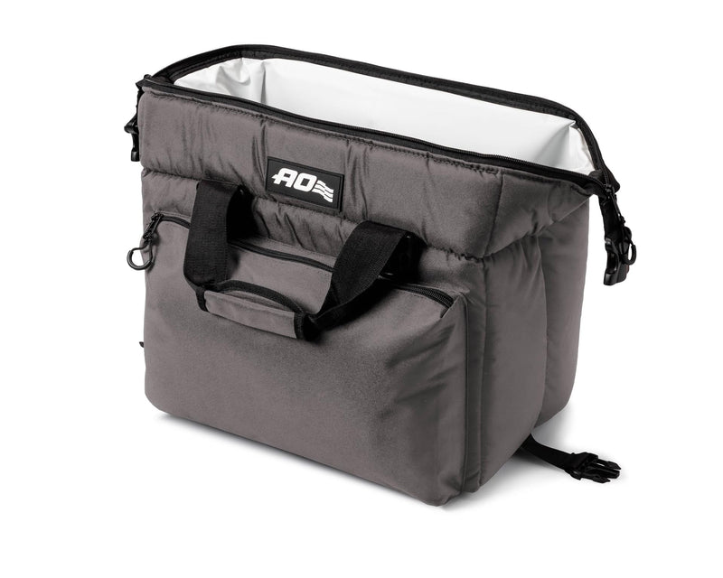 AO Coolers Canvas Caravan Soft Cooler with High-Density Insulation, Oversized Storage Pockets, Charcoal, 24-Can