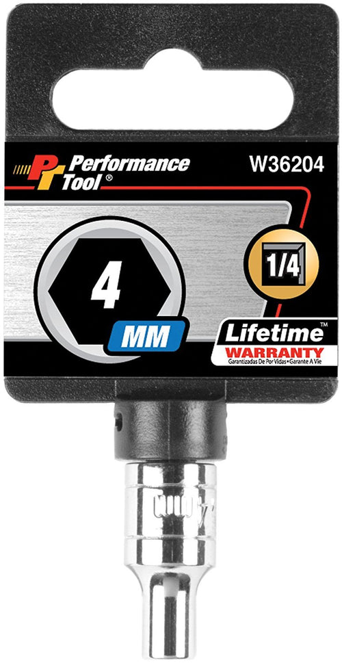 W36204 Performance Tool 1/4-Inch Drive 4mm 6pt Socket