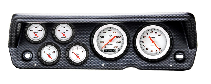 Velocity White Classic Instruments CDDU70VSW01CF Direct Fit 6 Gauge Set Compatible with 1970-1976 Duster