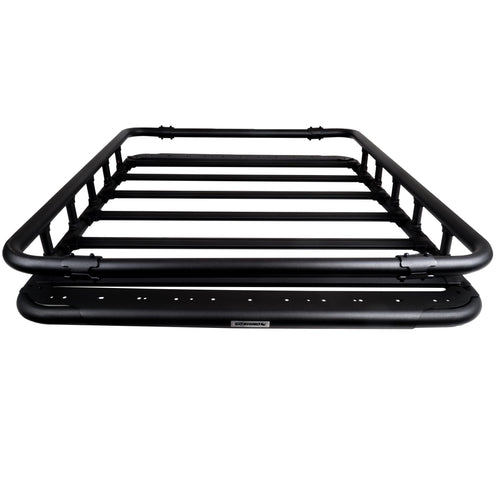 Go Rhino 500 SRM Flat Platform Roof Rack w/Quad-Rail & Clamps | Aluminum, Textured Black, L: 65" x W: 52" | 5935463T | Mounts to Most Cross Bars