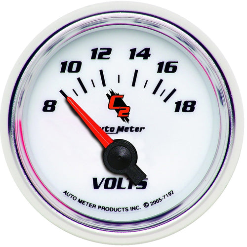 Auto Meter C2 2-1/16" 8-18V Short Sweep Electric Voltmeter 7192