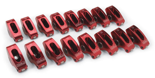 Red Edelbrock Roller Rocker Arms Small Block Chevy 3/8 in.Ratio 1.5 to 1 Qty 16 Roller Rocker Arms
