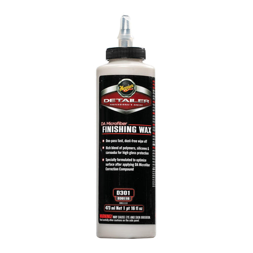 Meguiar's DA Microfiber Finishing Wax D30116 - Pro Microfiber Wax That's Easy to Use and Removes Light Defect while Protecting, Ideal for a DA Microfiber Finishing Disc, 16 Oz
