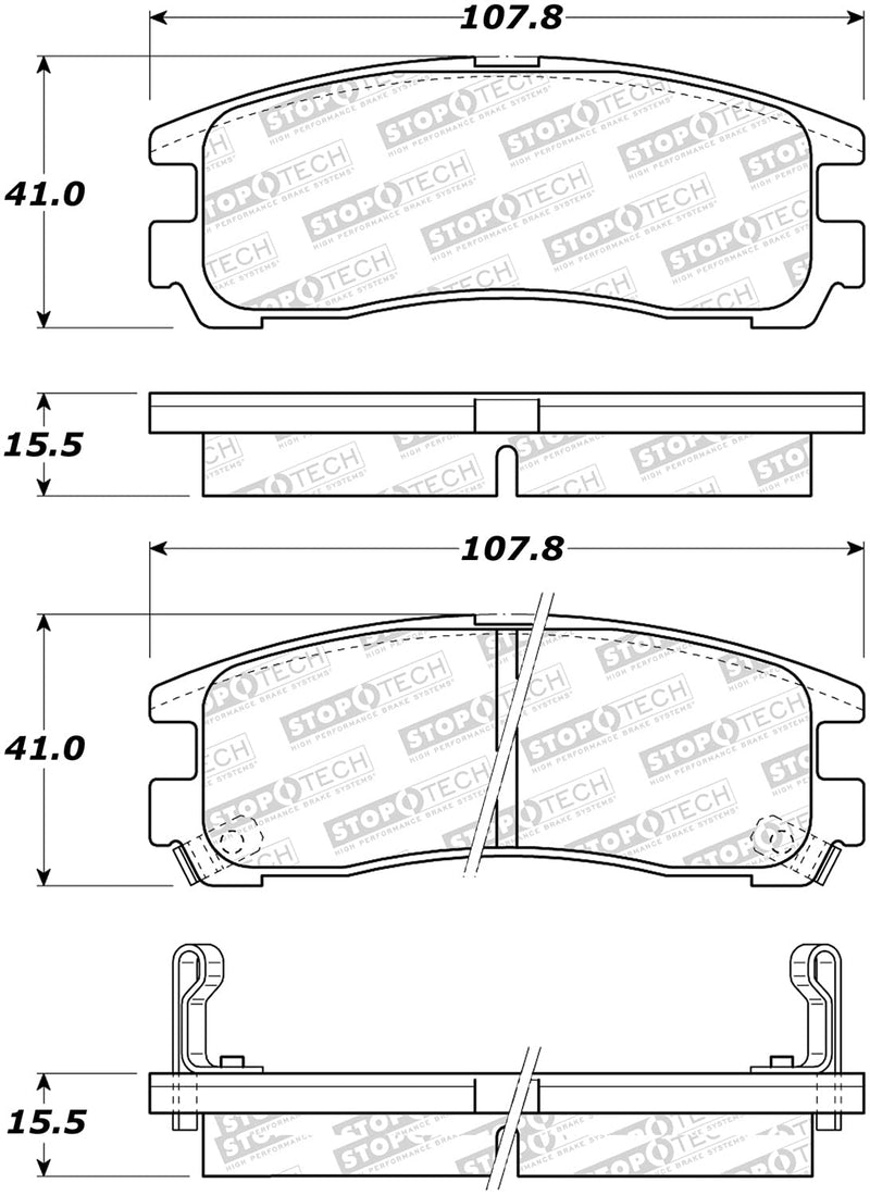 Sport Brake Pads StopTech 309.03831 with Shims and Hardware