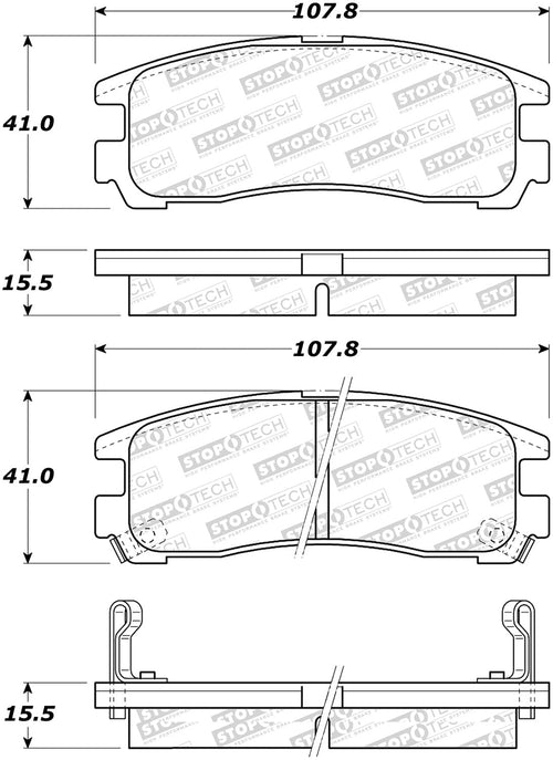 Sport Brake Pads StopTech 309.03831 with Shims and Hardware