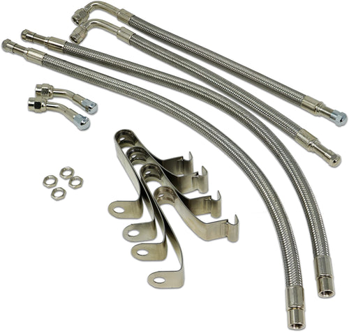 16-19.5 Inch TireMinder Braided Steel Valve Extender Kit for Dually Wheels, Hub Mounted, 4 Pack