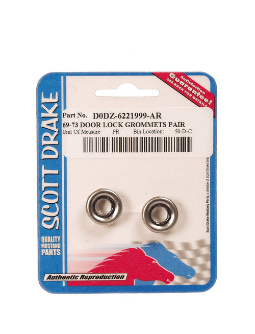 Door Lock Grommets Scott Drake D0DZ-6221999-AR Stainless Steel Pair