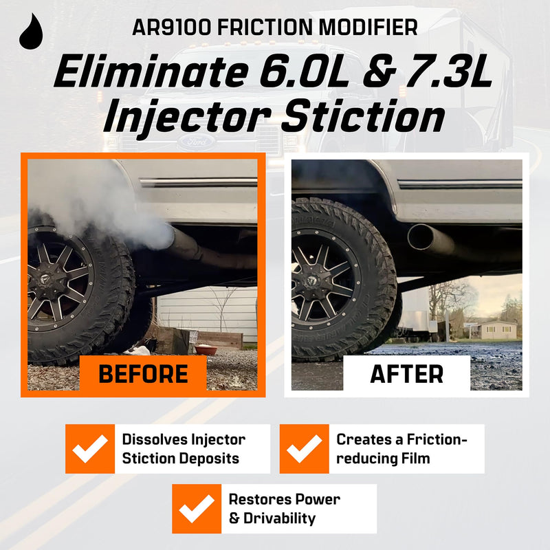 AR9100 Oil Additive (16oz) for All Vehicles - Cold Starts Powerstroke, Eliminates Injector Problems