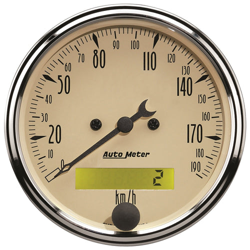 AUTO METER Electric 1887-M Antique Beige Programmable Speedometer , 3.125 in.