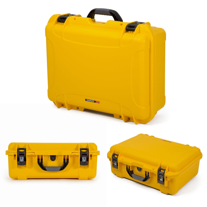 Waterproof Nanuk 940 Hard Case with Lid Organizer and Padded Divider - Yellow