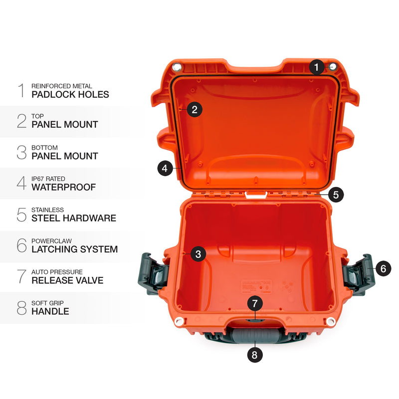Orange Nanuk 908 Waterproof Hard Case