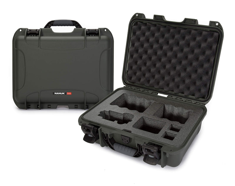 Waterproof Nanuk 920 Hard Case with Custom Foam Insert for Sony A7R Size Camera - Olive