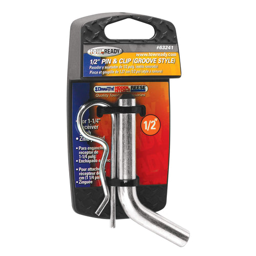 Tow Ready 1/2" Grooved Style Hitch Pin and Clip 63241 (1 1/4" Sq. Receivers)