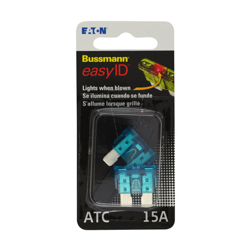 easyID Bussmann BP/ATC-15ID Illuminating Blade Fuse, (Pack of 2)