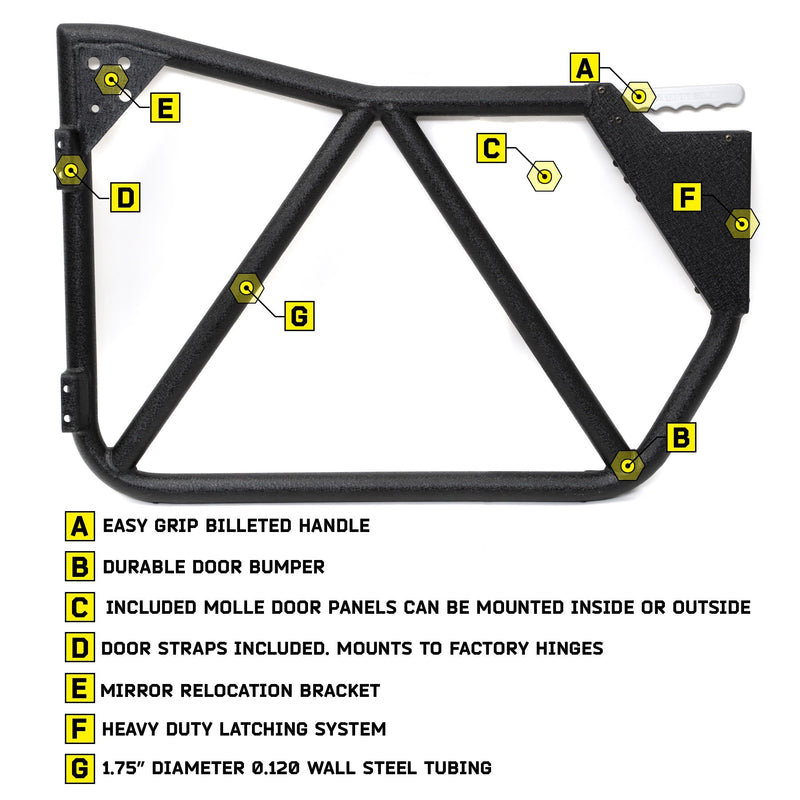 SRC GEN2 SmittyBilt TUBE DOORS FRONT - SB76794
