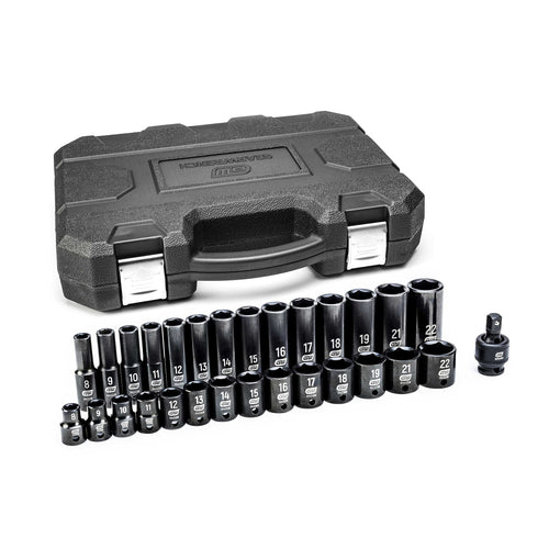 3/8" Drive GEARWRENCH 29 Pc. Impact Socket Set, Standard & Deep, Metric - 84925N