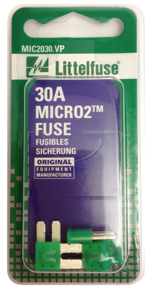 MICRO2 Green Littelfuse 32V 30 Amp Blade Fuse, (Pack of 5)