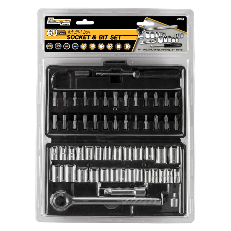 60-Piece Performance Tool SAE/Metric Socket (1/4-Inch & 3/8-Inch Drive) and Bit Set
